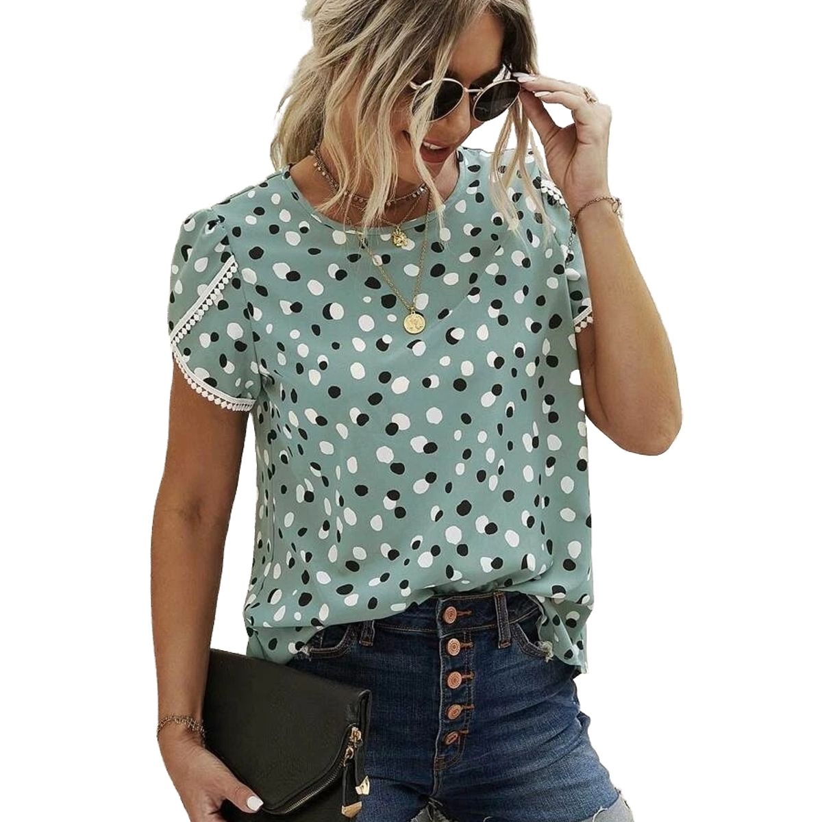 BLWOENS - Polera manga corta para mujeres - Verde
