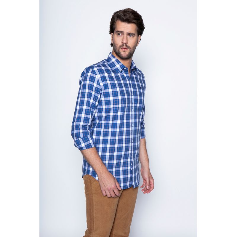 NEW MAN - Camisa Elgin Azul New Man