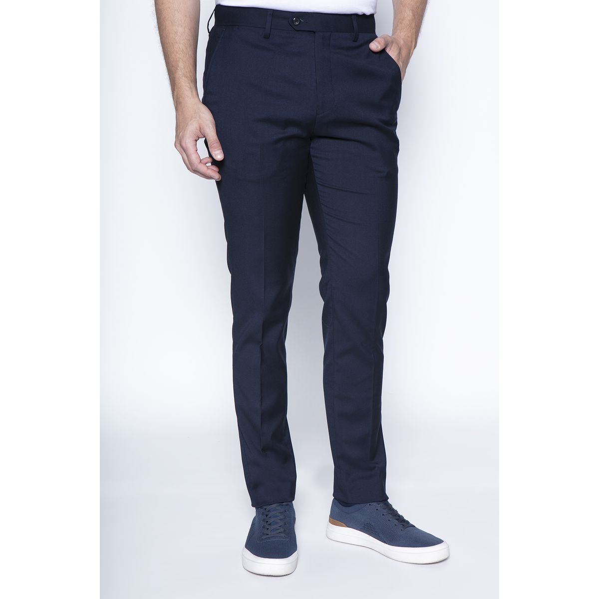 NEW MAN - Pantalon Suit Calamo Azul New Man