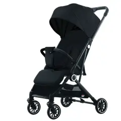 LUBABYCAS - Coche de Paseo Últra Compacto Negro