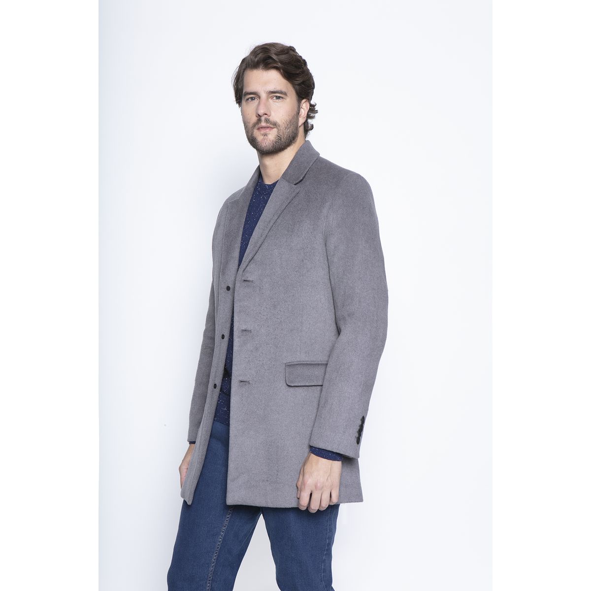 NEW MAN - Abrigo Prince Gris New Man