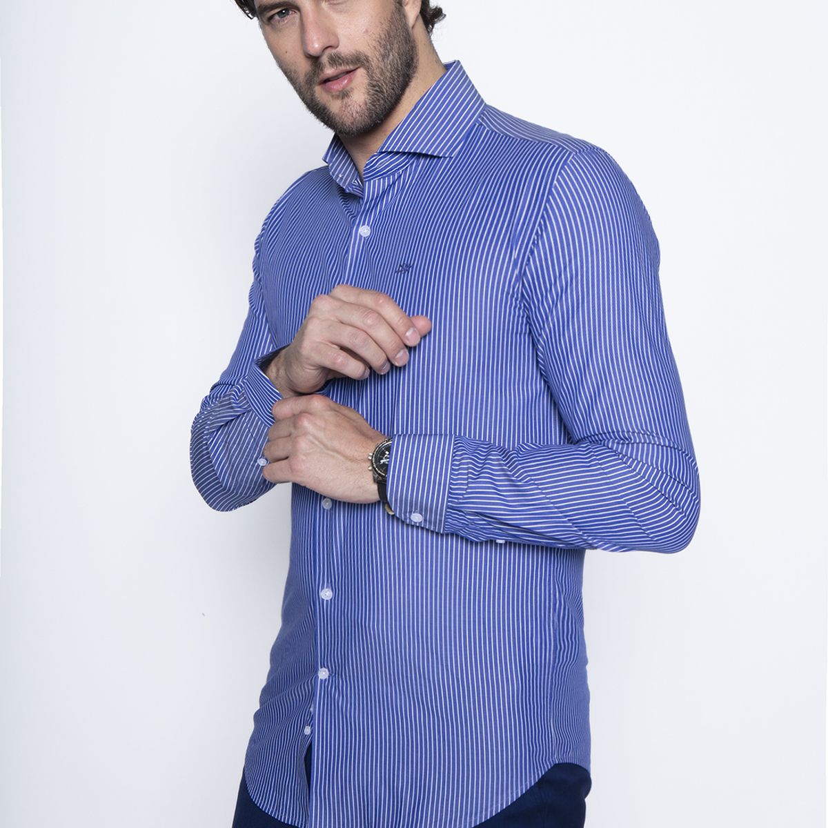 NEW MAN - Camisa Cardiff Azul New Man