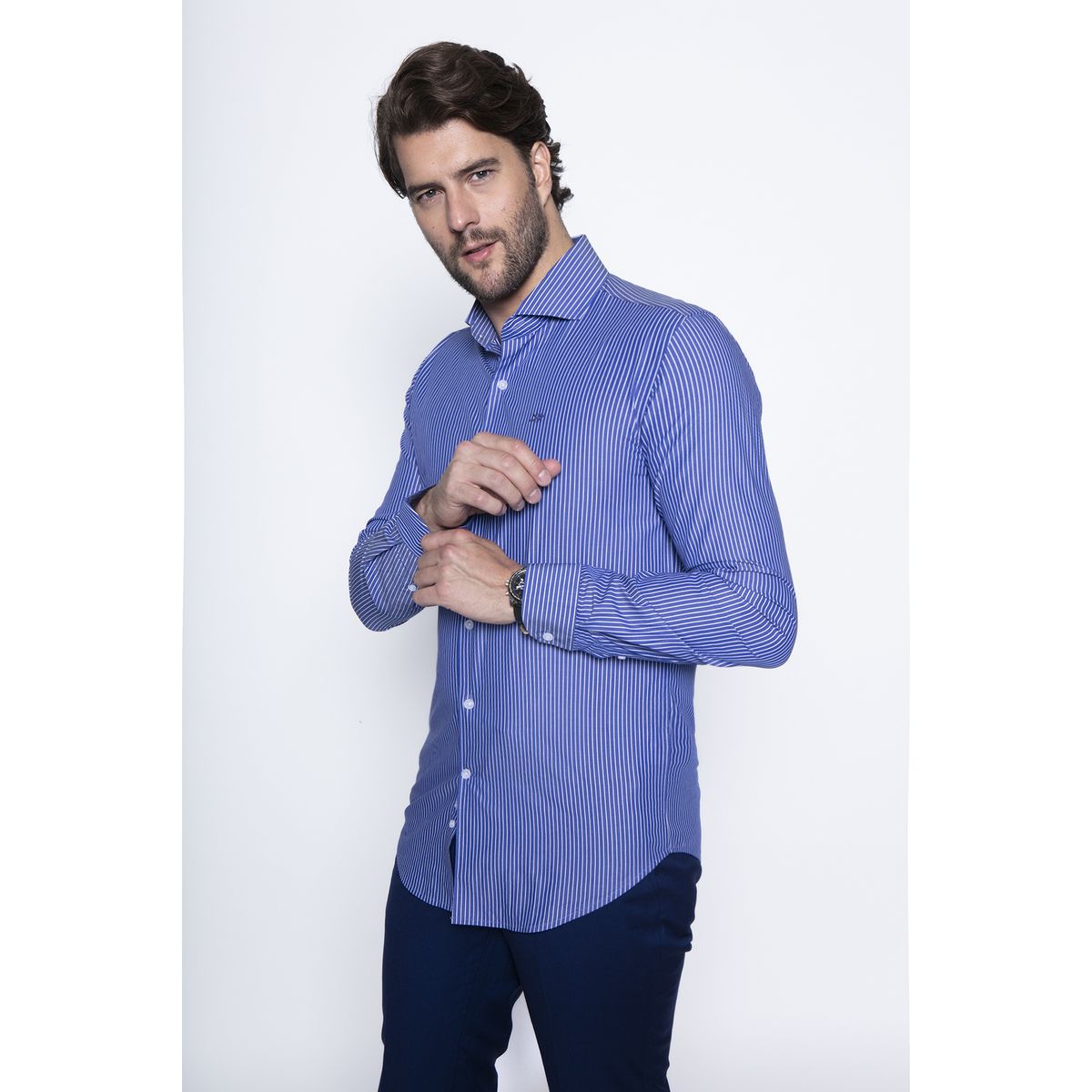 NEW MAN - Camisa Cardiff Azul New Man
