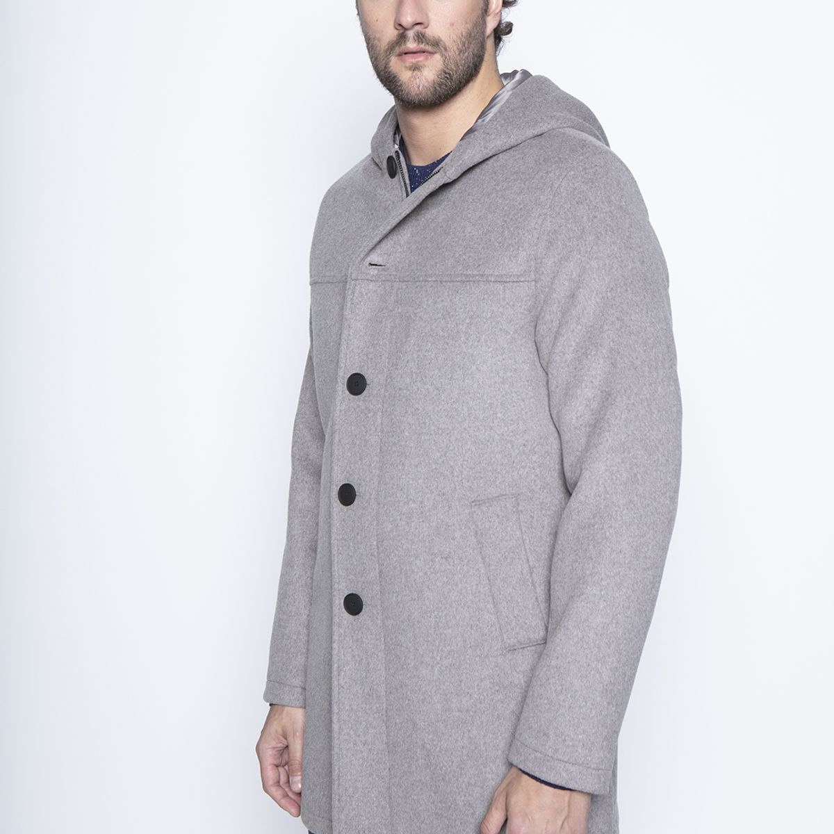 NEW MAN - Abrigo Prunge Gris New Man