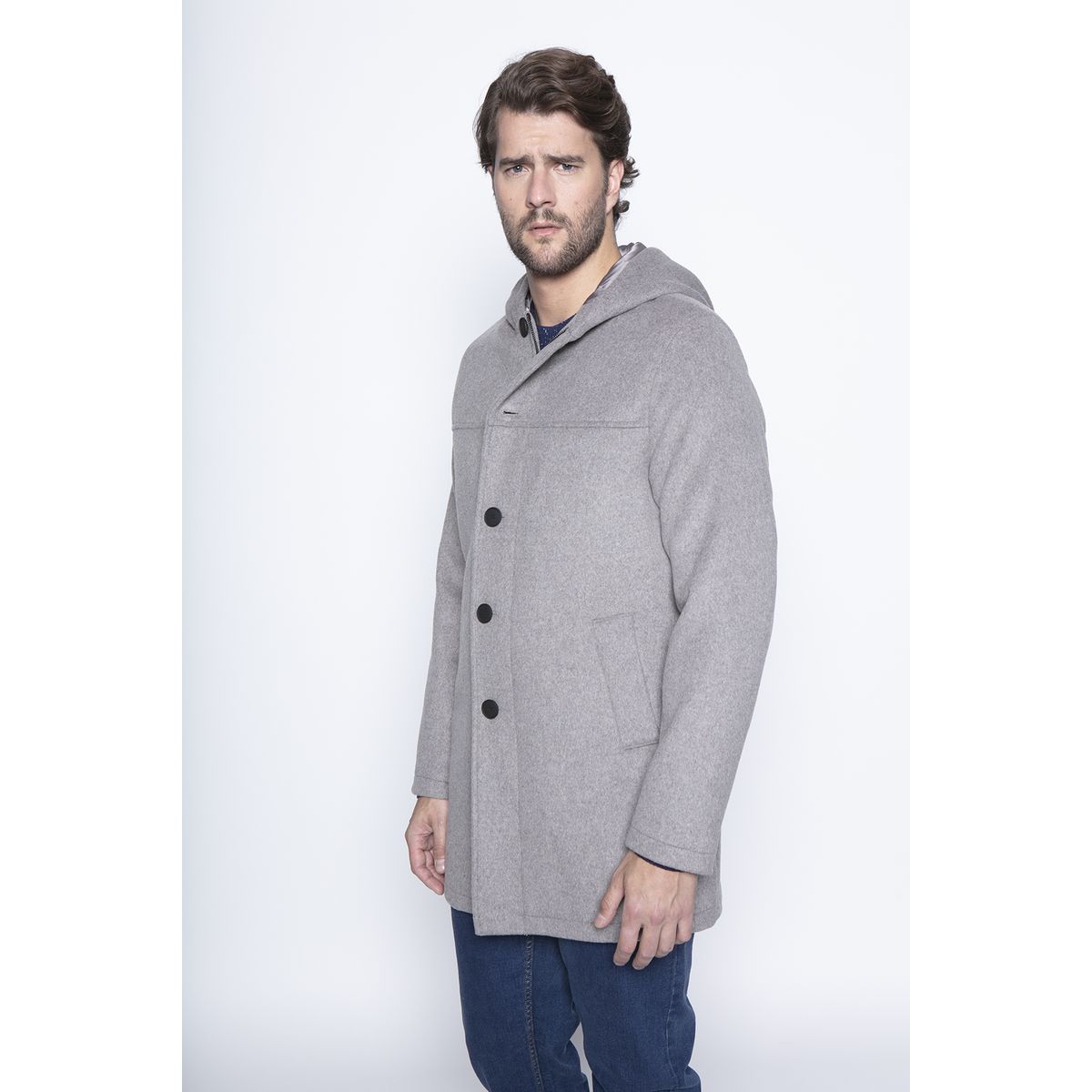 NEW MAN - Abrigo Prunge Gris New Man