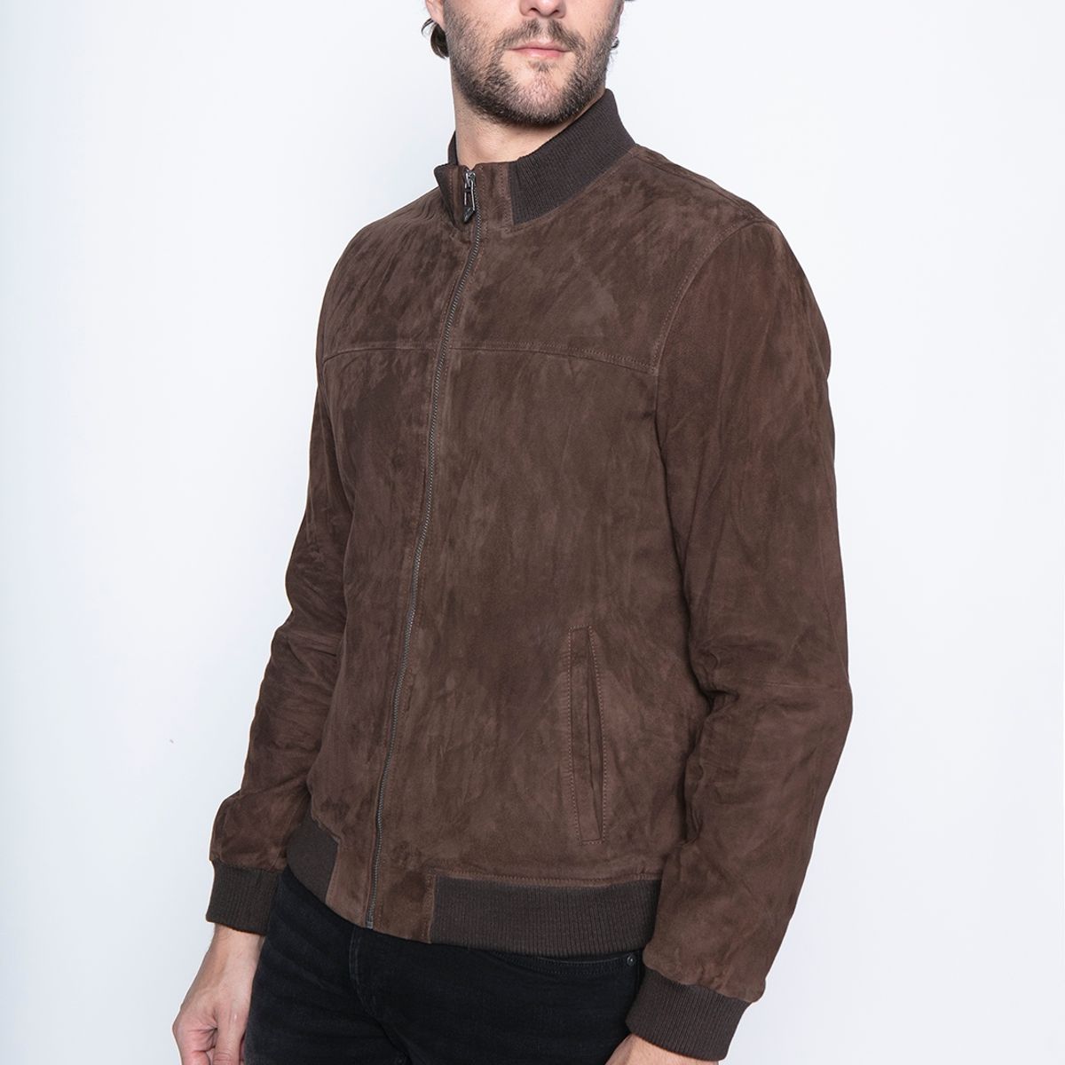 NEW MAN - Chaqueta Cenital Leather Café New Man