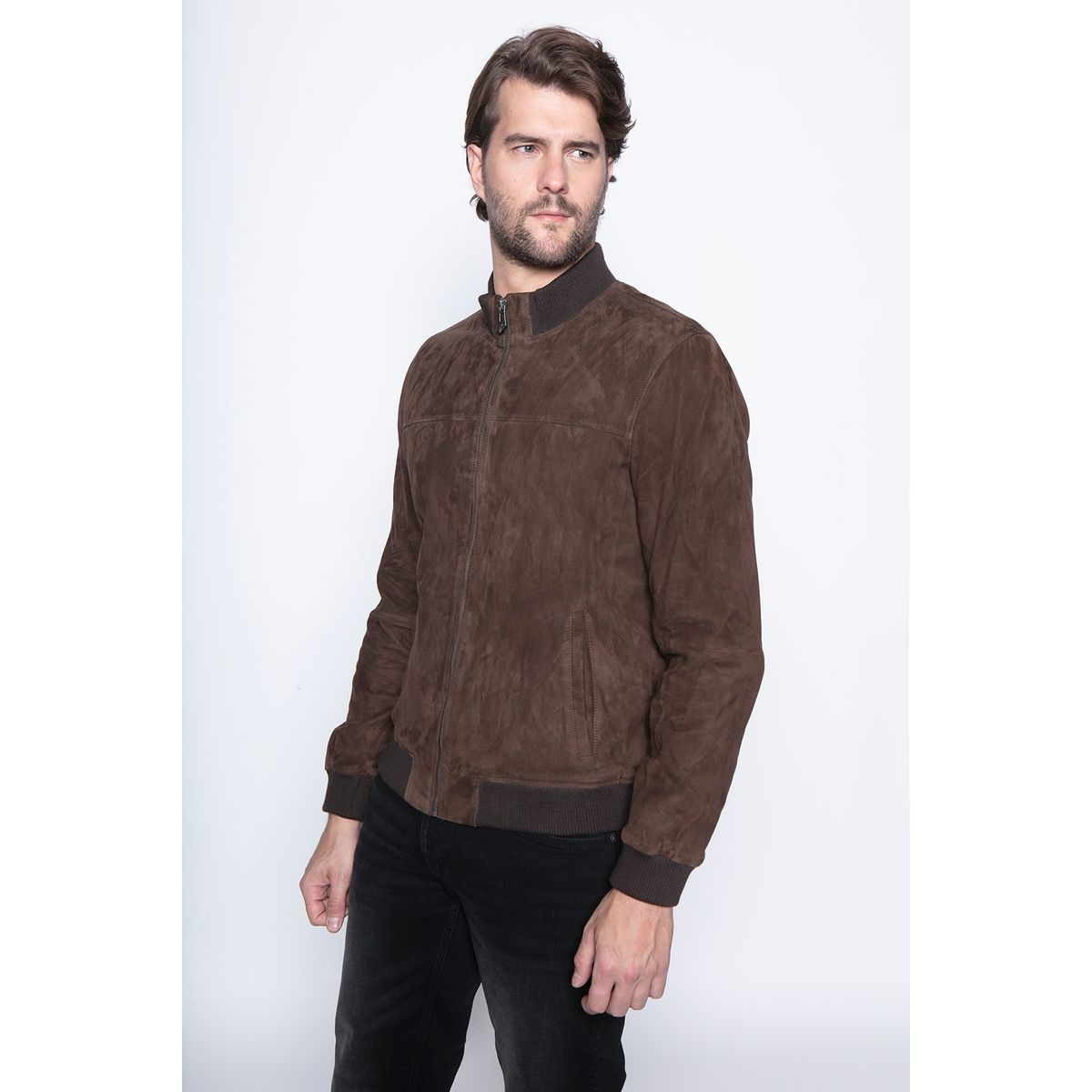 NEW MAN - Chaqueta Cenital Leather Café New Man