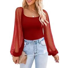 BLWOENS - Polera manga corta para mujeres - Rojo
