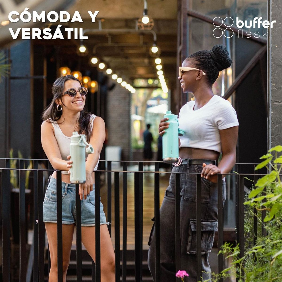 BUFFER FLASK - Termo Botella Agua Termica Acero Inox Buffer 1lt - Turquesa