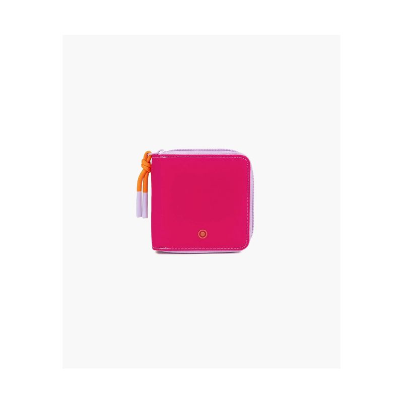 LOUNGE - Billetera Mujer Nylon Cuadrada Fucsia