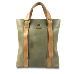 GINO RODINIS - Tote Bag 2202 Verde Olivo/Camel