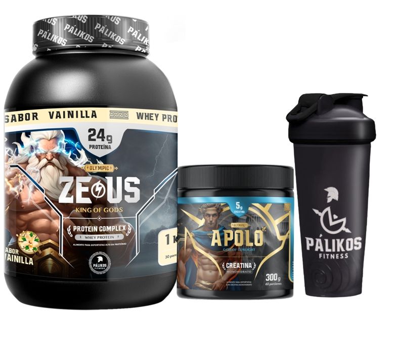 Proteina Zeus Complex 1kg Creatina apolo 300g Shaker Vainilla