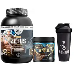 PALIKOS FITNESS - Proteina Zeus Complex 1kg Creatina apolo 300g Shaker Cookies