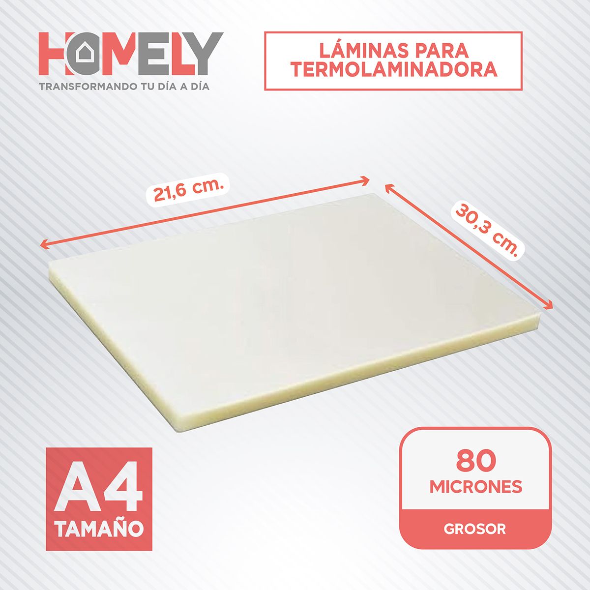 HOMELY - Láminas Termolaminadora A4 100 Micas Plastificadoras 22x30