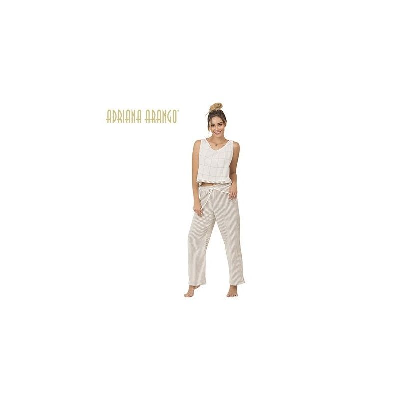 ADRIANA ARANGO - Pijama Pantalon Largo Marfil 7795 L Adriana Arango