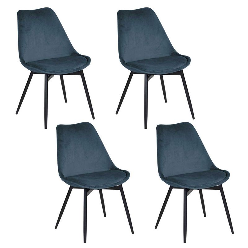 NOVAHUS - Pack 4 Sillas de Comedor Andrea Gris Oscuro