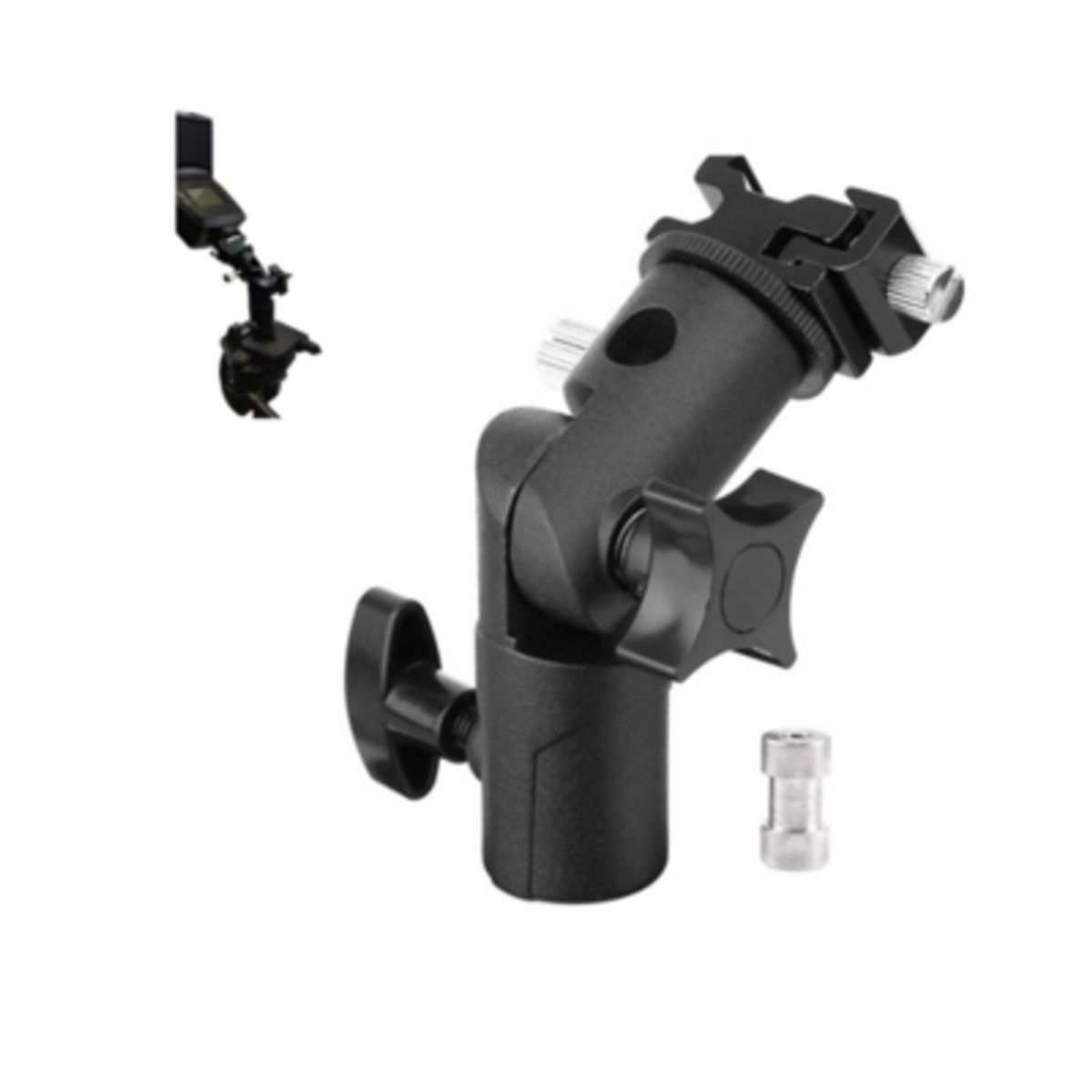 GENERICO - Swivel Soporte De Zapata Para Flash Y Paraguas Metal