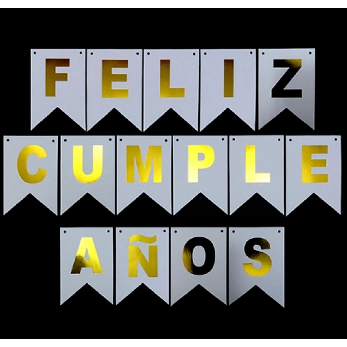 GENERICO - Banner Feliz Cumpleaños Dorado