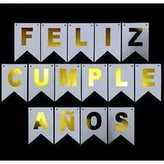 GENERICO - Banner Feliz Cumpleaños Dorado