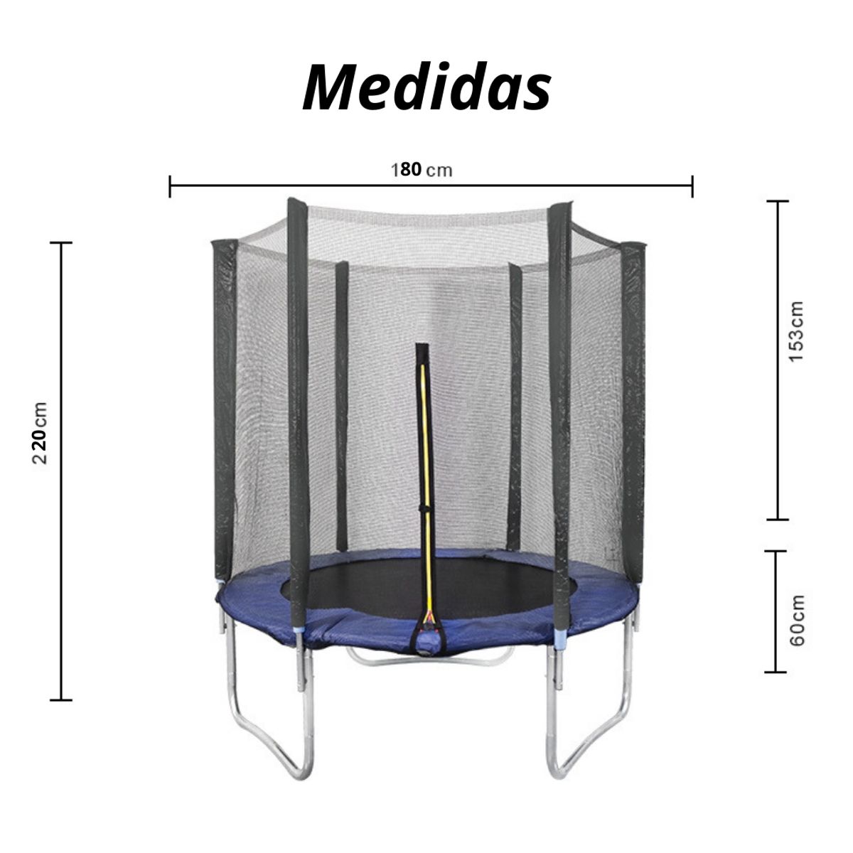 CRUSEC - Cama Elástica Trampolín Exterior Con Malla 2.2 X 1.8 M