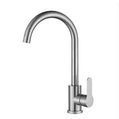 GENERICO - Llave Grifo Cocina Monomando Gris Acero Inoxidable
