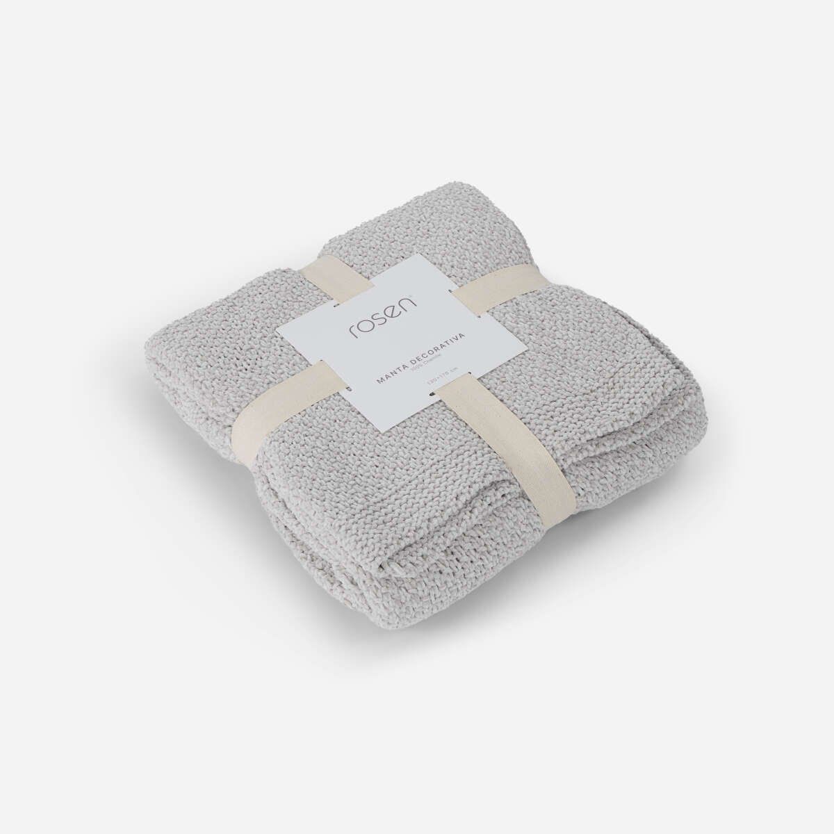 ROSEN - Manta Chenille 130 x 170 cm Gris Perla