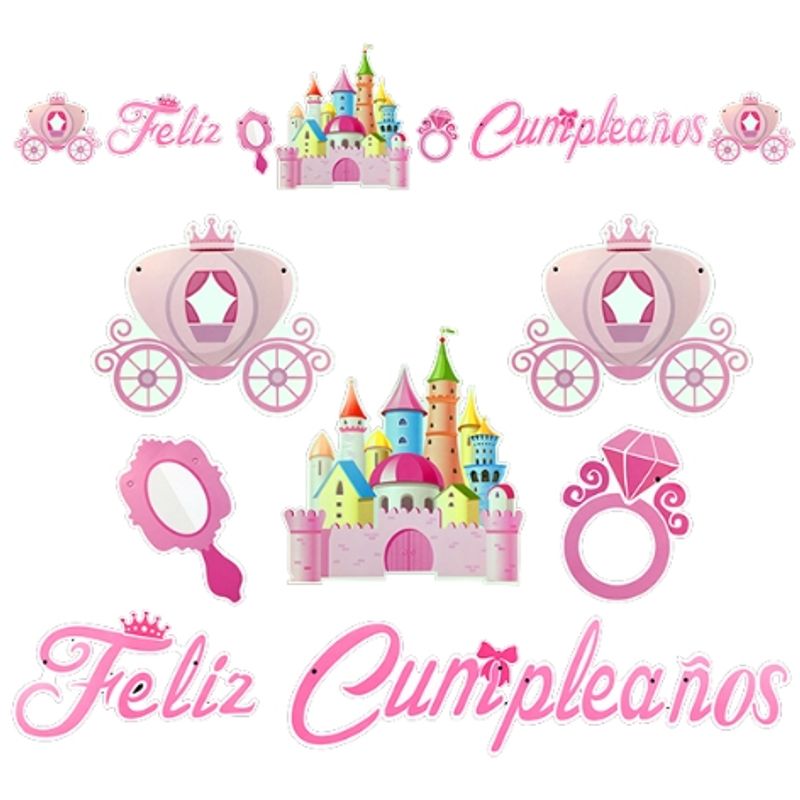 GENERICO - Cumpleaños Decoracion Niña Fiesta Banner Castillo