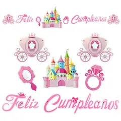 GENERICO - Cumpleaños Decoracion Niña Fiesta Banner Castillo
