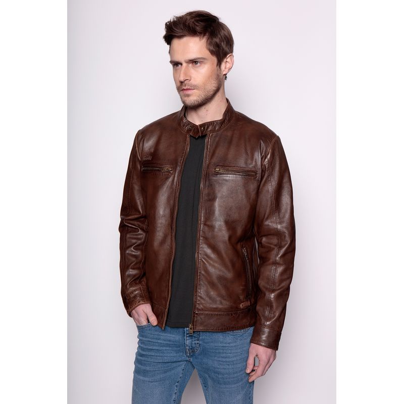 FEROUCH - Chaqueta De Cuero Memphis Café Ferouch