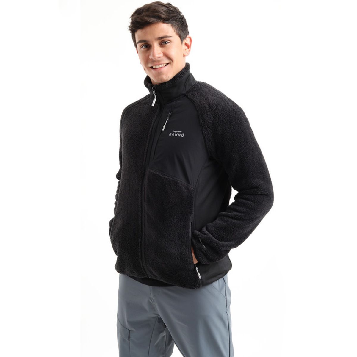 KANNU - Polar Shaggy Ciprés Hombre Negro KANNU