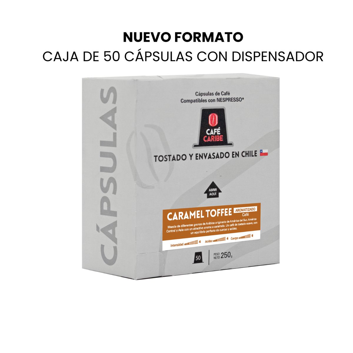 CAFE CARIBE - Caramel Toffee 100 cápsulas Nespresso compatibles