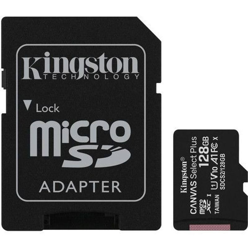 KINGSTON - MEMORIA MICRO SD 128 GB CLASE 10 + ADAPTADOR