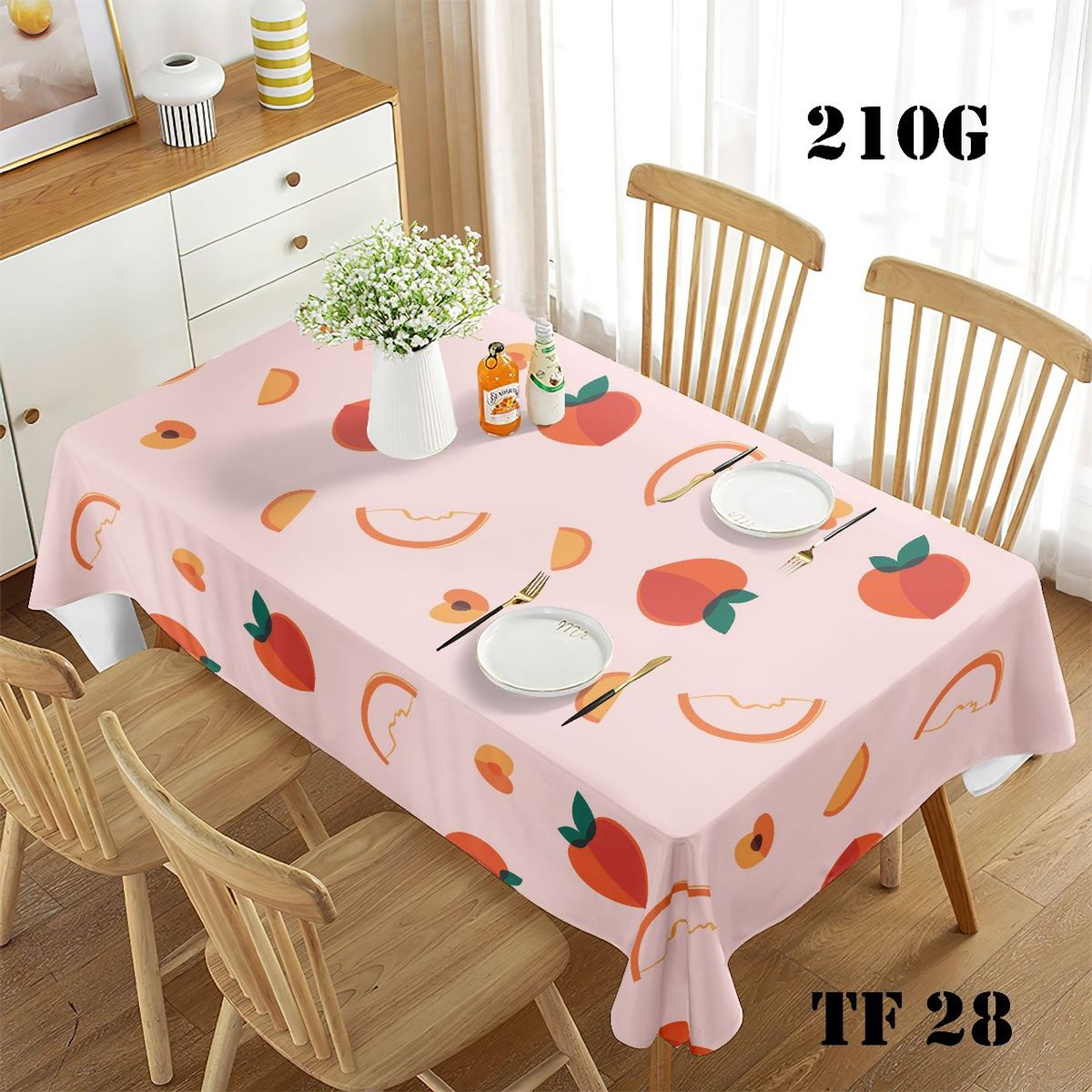 GENERICO - Mantel Rectangular Impermeable Mesa Comedor 220x140cm 28