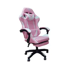 GENERICO - SILLA GAMER PENDRAGON 730-5 ROSADA BLANCA RECLINABLE ALTURA REGULABLE ERGONOMICA GIRATORIA