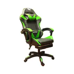 GENERICO - SILLA GAMER PENDRAGON 730-5 NEGRA VERDE RECLINABLE ALTURA REGULABLE ERGONOMICA GIRATORIA