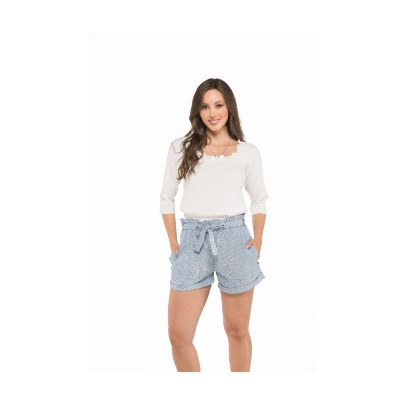 ADRIANA ARANGO - Pijama Pantalon Corto Celeste Pv018 S Adriana Arango