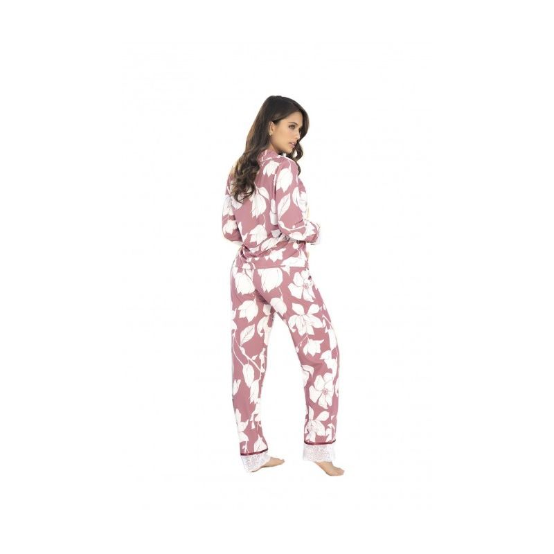 ADRIANA ARANGO - Pijama Pantalon Largo 2 Piezas Palo Rosa 7848 L Adriana Arango