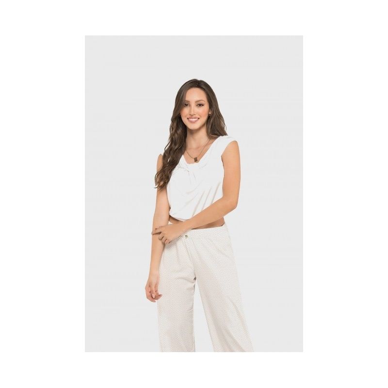 ADRIANA ARANGO - Pijama Pantalon Largo Marfil Pv002 S Adriana Arango