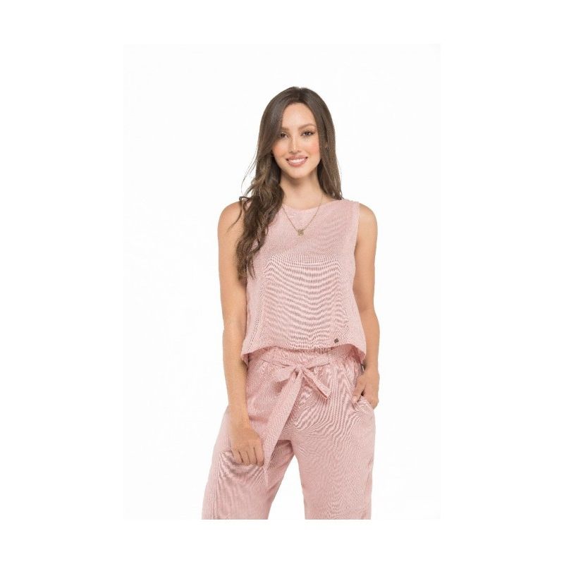 ADRIANA ARANGO - Pijama Pantalon Largo Color Palo Rosa Pv009 L Adriana Arango