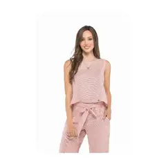 ADRIANA ARANGO - Pijama Pantalon Largo Color Palo Rosa Pv009 M