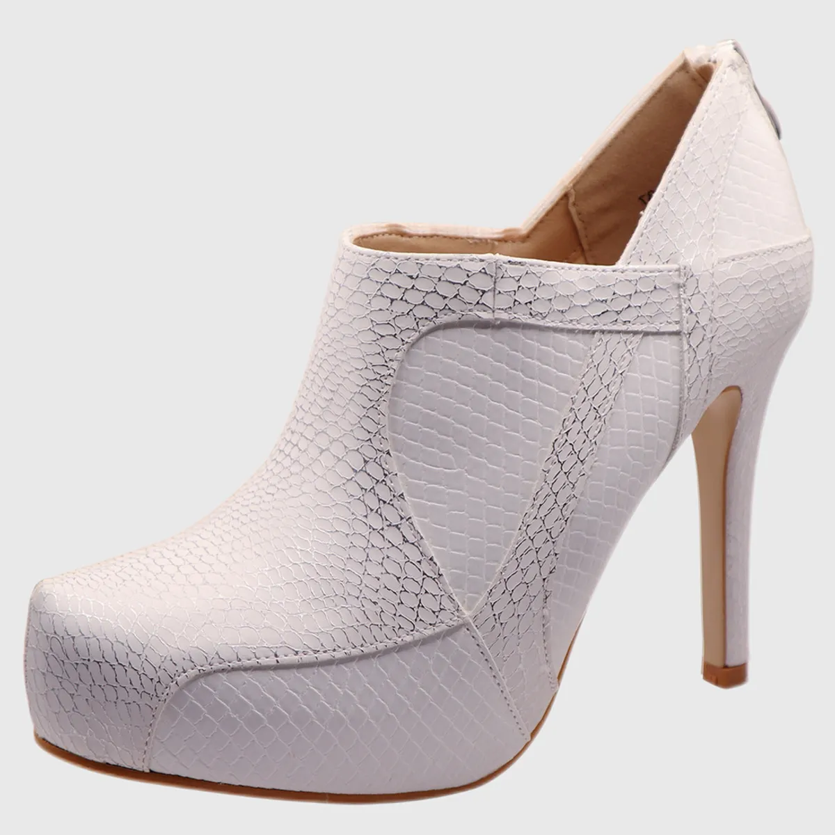 DINASTELLA - Botines de Taco aguja Blancos para Mujer Casuales Danicolle