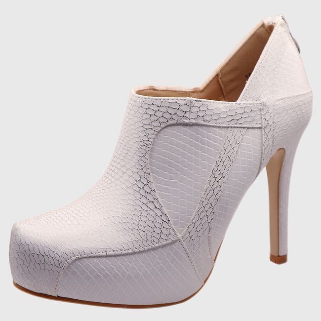 DINASTELLA - Botines de Taco aguja Blancos para Mujer Casuales Danicolle