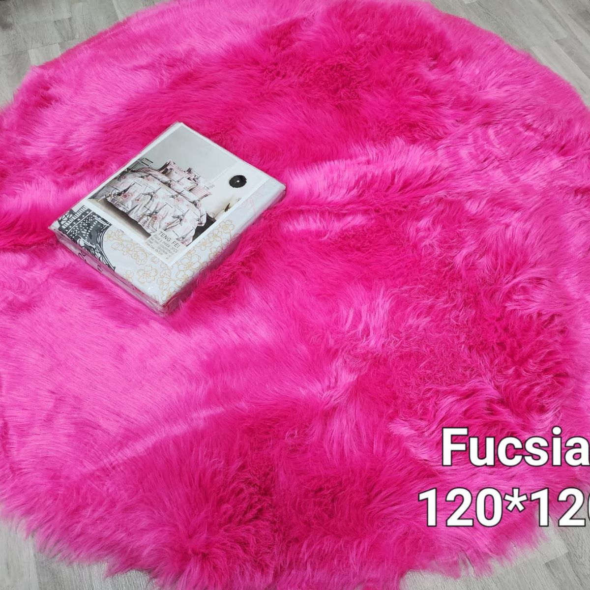 GENERICO - Alfombra Redonda Extra Suave Piel de Oveja 120cm - Color Fucsia