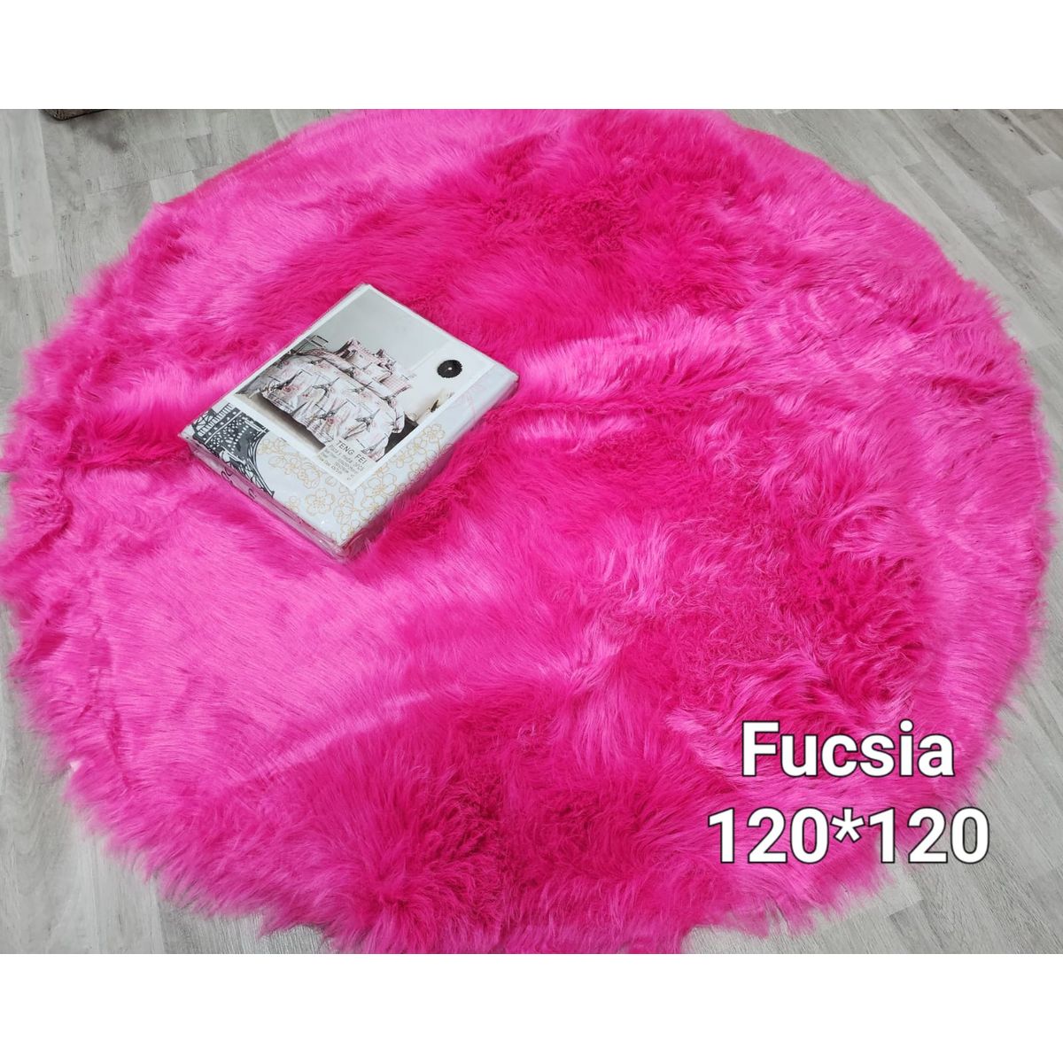 GENERICO - Alfombra Redonda Extra Suave Piel de Oveja 120cm - Color Fucsia