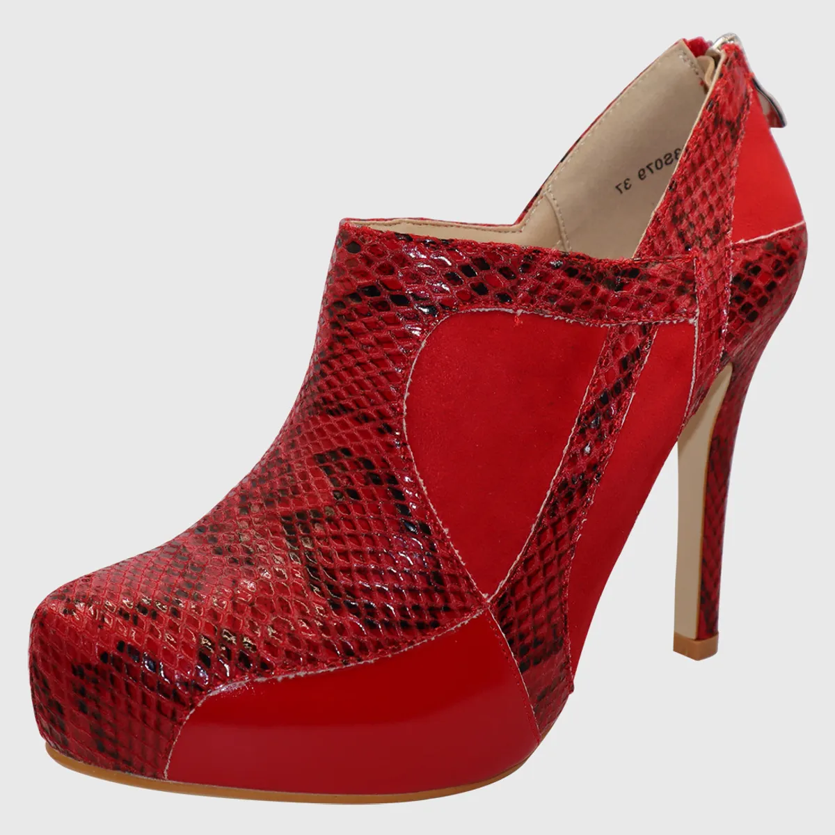 DINASTELLA - Botin taco aguja Rojo