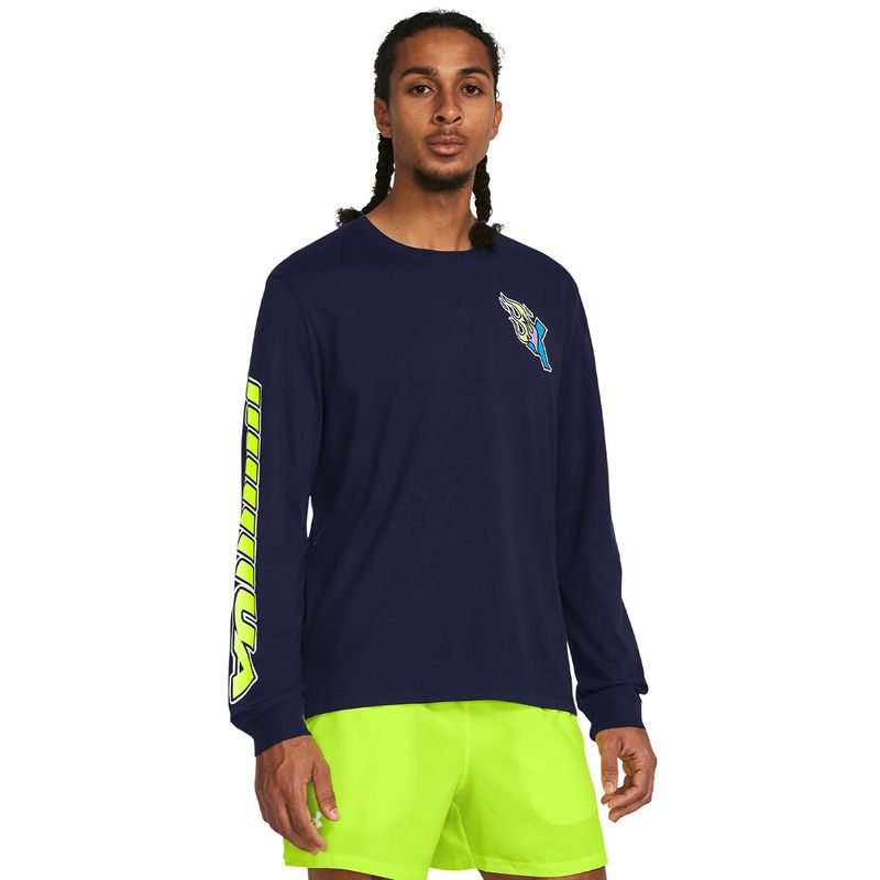 UNDER ARMOUR - Polera Manga larga UA Launch hombre Azul M UNDER ARMOUR