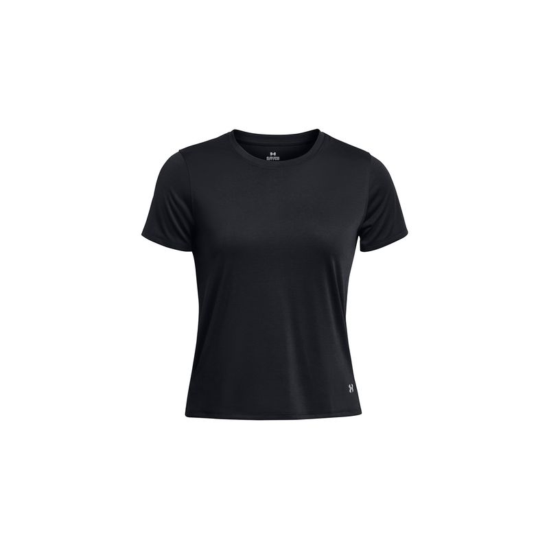 UNDER ARMOUR - Polera manga corta Launch para mujer Negro UNDER ARMOUR