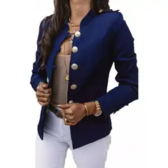 EDWINAYY - Ternos Blazer Dama De Moda Slim Fit De Color Sólido Chaqueta