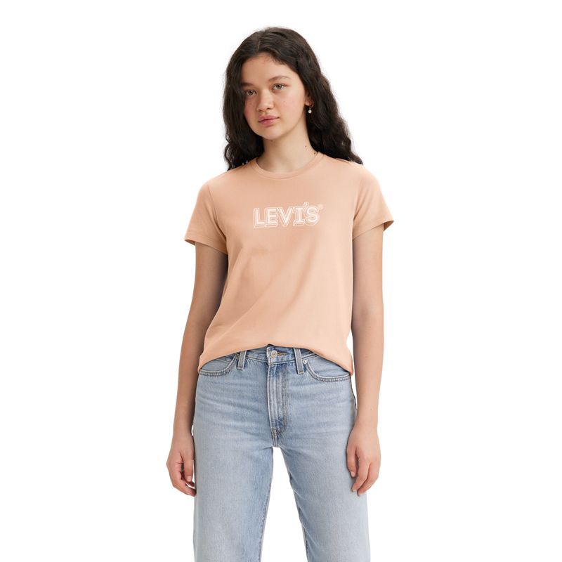 LEVIS - Polera Mujer Regular Fit Lisa Logo Rosado Levis