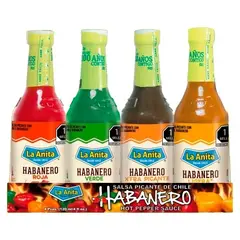 LA ANITA - Pack 4 Aji Salsa Habanero Original Xtra Ligera